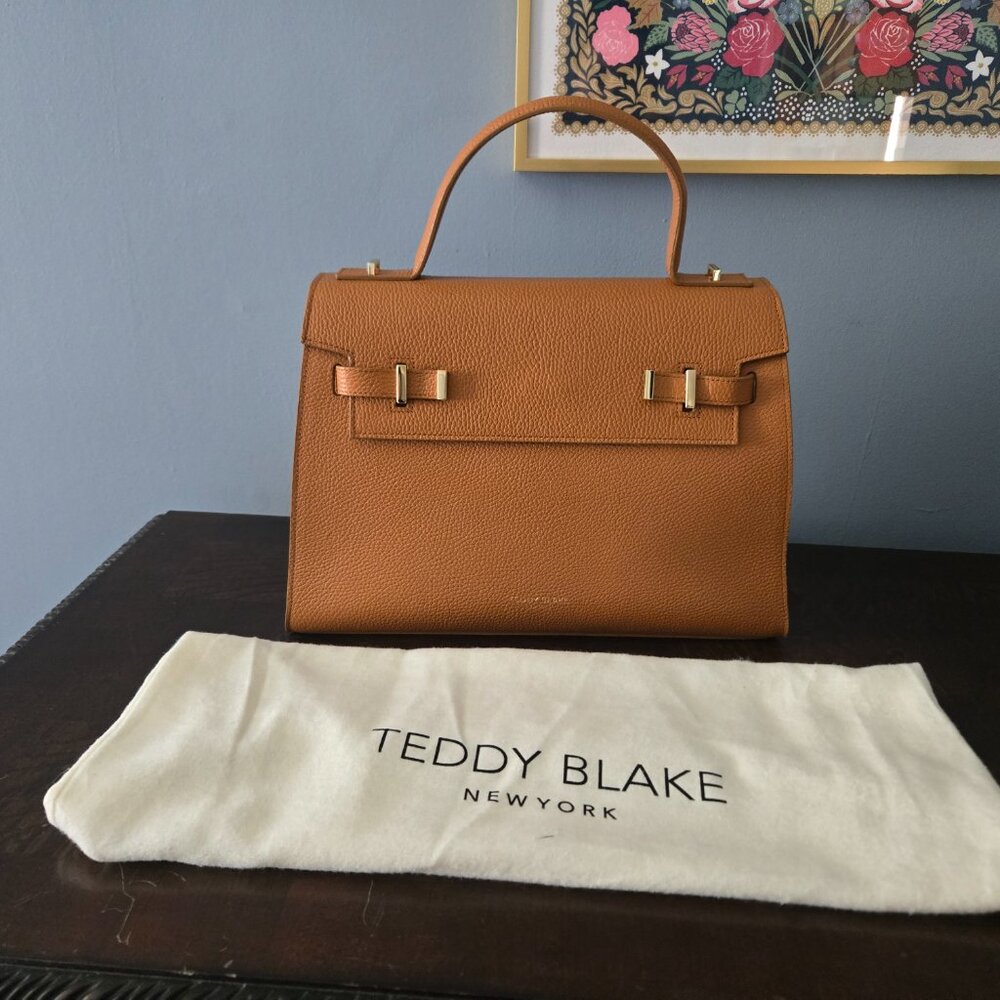 Teddy Blake Cognac Brown 14" Ava Leather Handbag